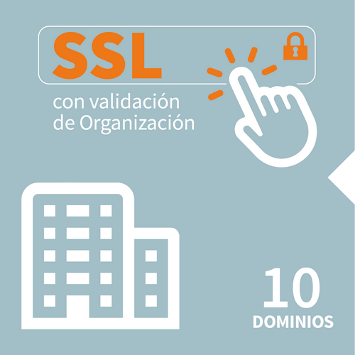 Certificado SSL con validación de organización 10 dominios a 12 meses